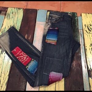 Free People patch jeans